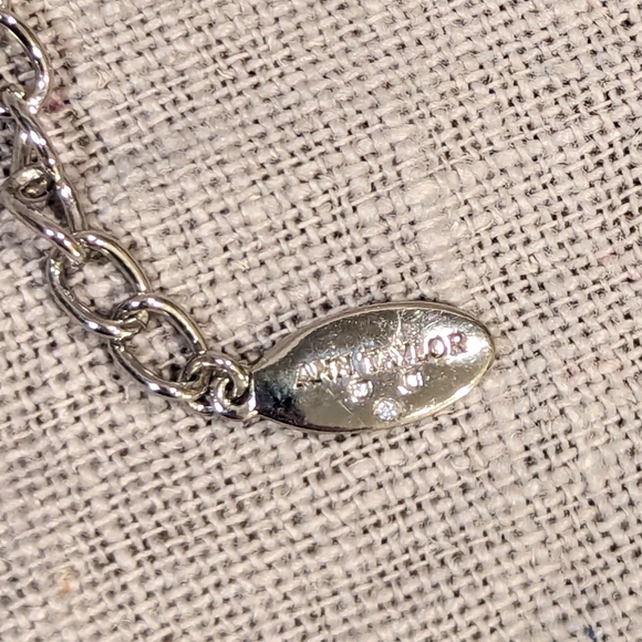 🔥Ann Taylor Necklace Sparkly Smokey Rhinestone Silver Tone Statement - Picture 7 of 9